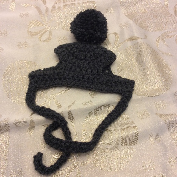 Handmade Crochet Dog Hats Set of 2 Gray/Cream - Picture 6 of 11